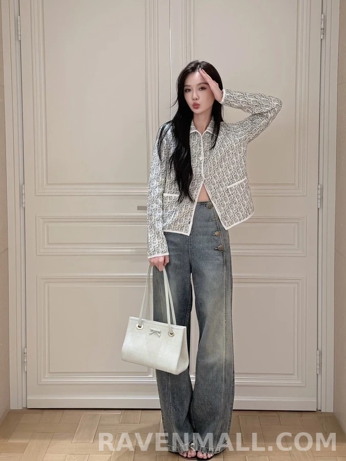 디올 디올 모노그램 자카드 카라 가디건 상세 이미지