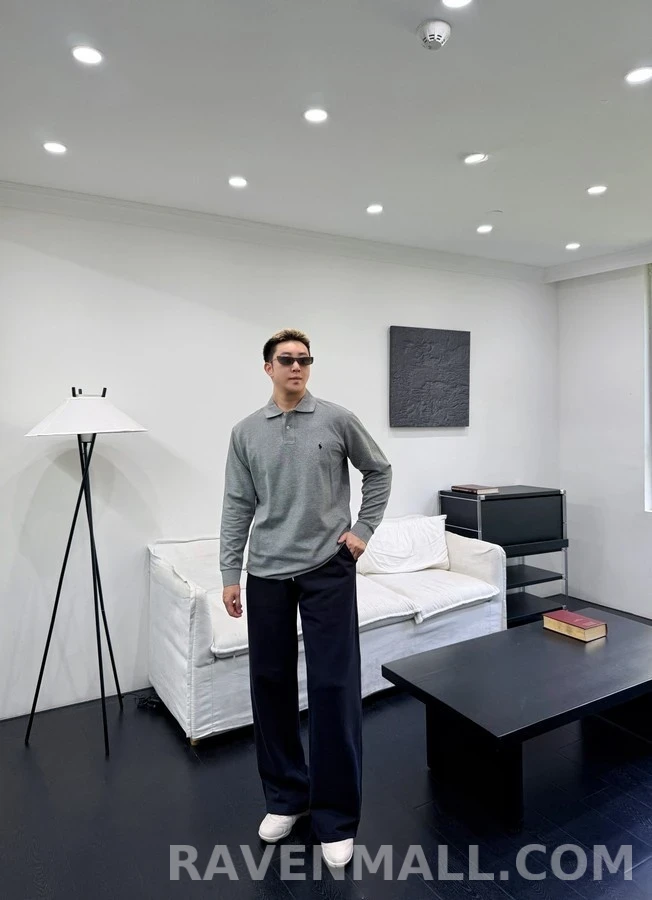 폴로 랄프 로렌 폴로 랄프 로렌 자수 긴팔 폴로 티셔츠 상세 이미지