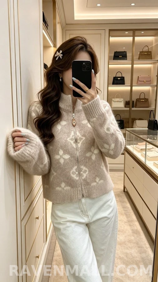 루이비통 루이비통 모노그램 자카드 니트 집업 상세 이미지