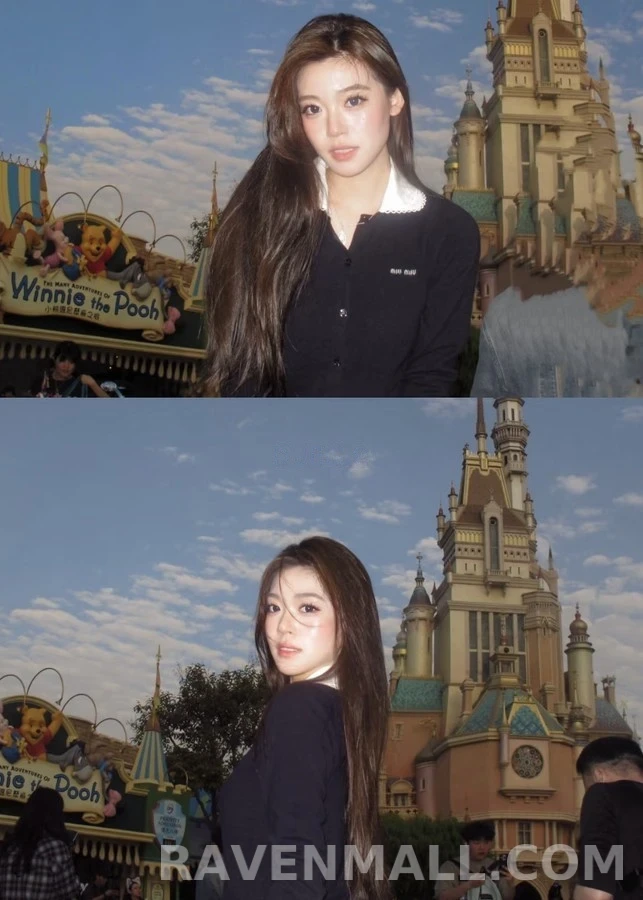 미우미우 미우미우 로고 탈착식 카라 긴팔 티셔츠 상세 이미지