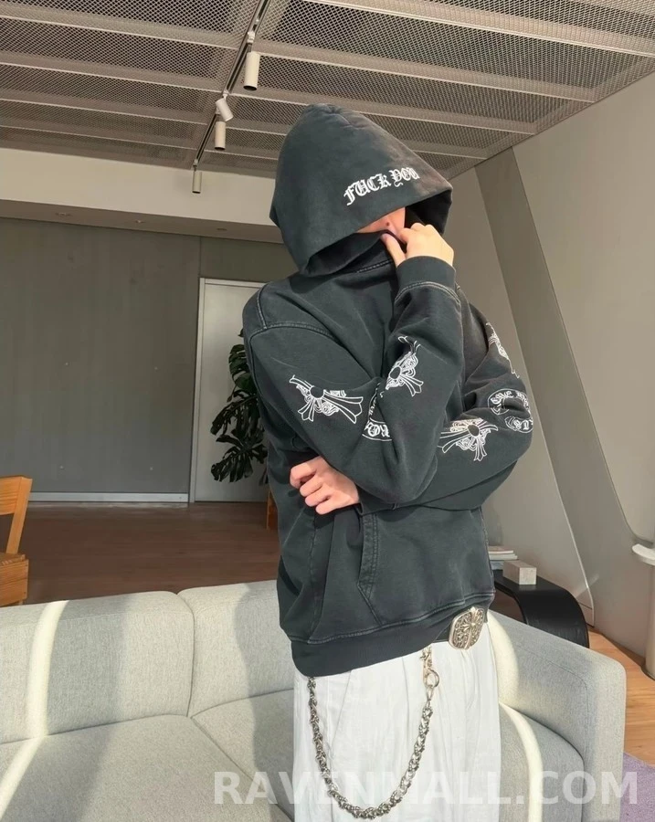 크롬하츠 크롬하츠 크로스 모티프 워싱 후드 상세 이미지