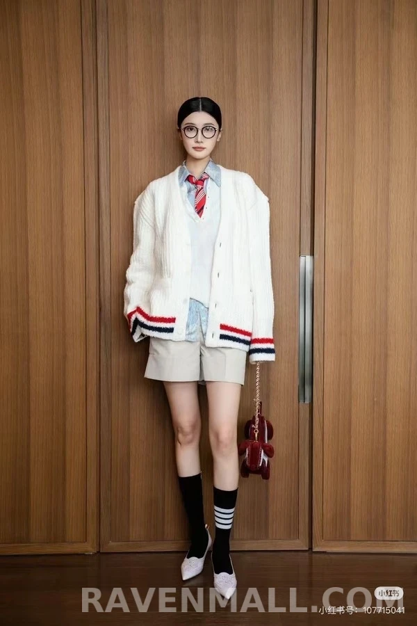 톰브라운 톰브라운 스트라이프 부클 가디건 상세 이미지
