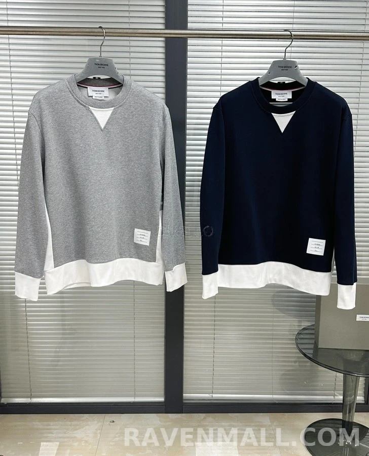 톰브라운 톰브라운 배색 맨투맨 상세 이미지