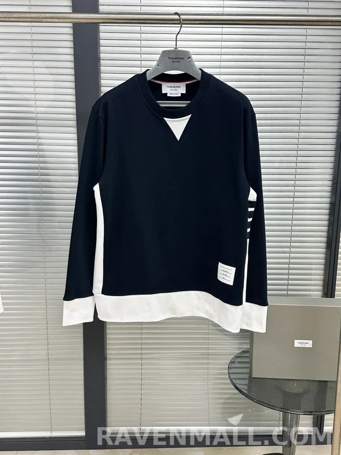 톰브라운 톰브라운 배색 맨투맨 상세 이미지