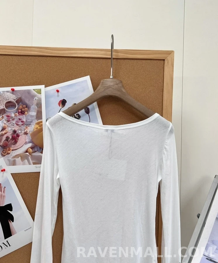 로에베 로에베 아나그램 자수 보트넥 긴팔 티셔츠 상세 이미지