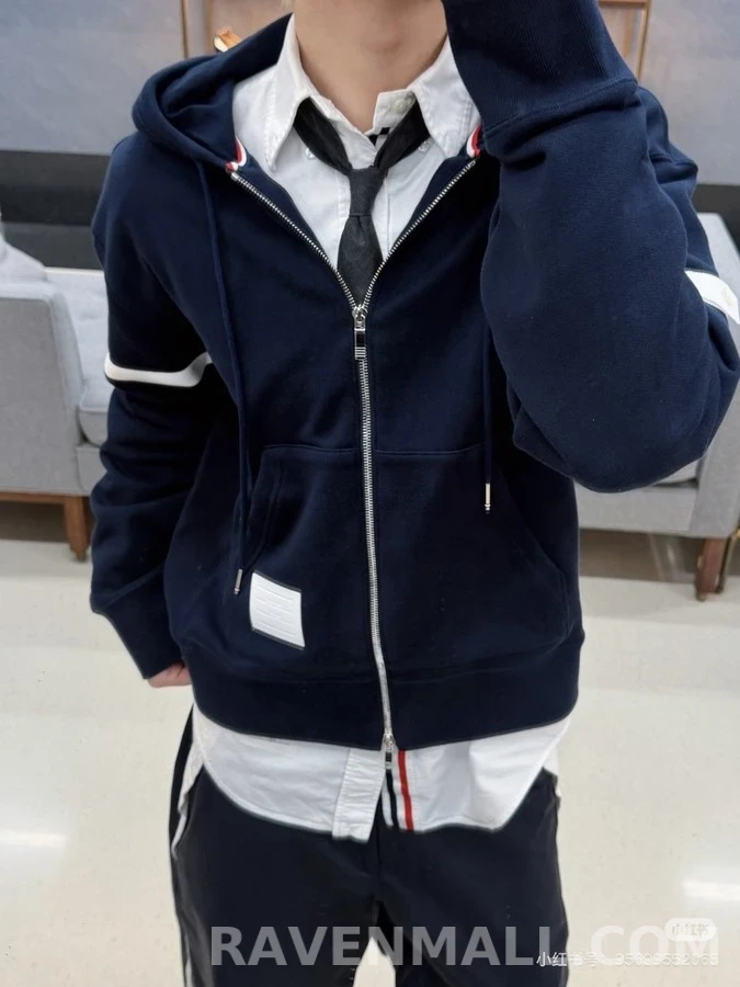 톰브라운 톰브라운 포바 스트라이프 후드 집업 상세 이미지