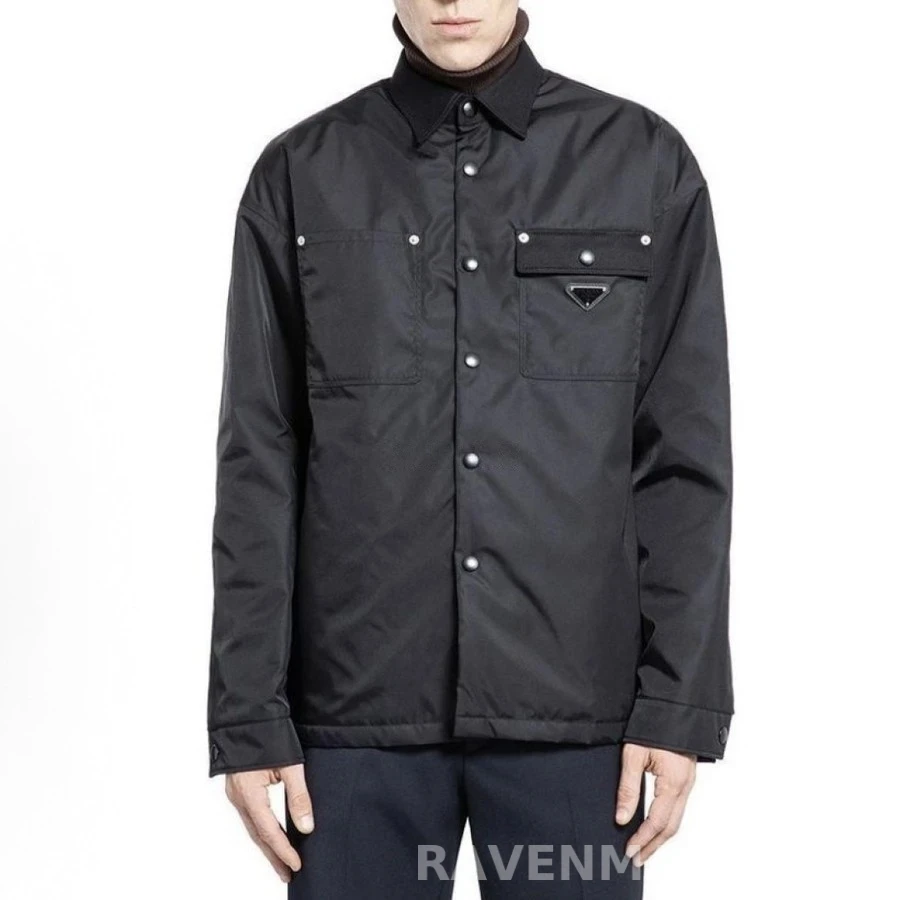 프라다 프라다 재생 나일론 셔츠 재킷 상세 이미지