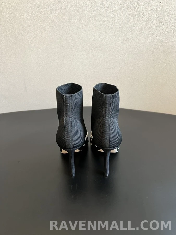 디올 디올 도트 리본 니트 앵클 부츠 상세 이미지