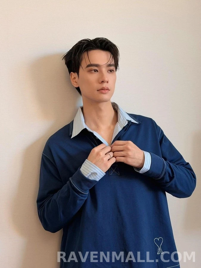 아미 아미 하트 로고 긴팔 폴로 티셔츠 상세 이미지