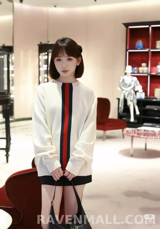 구찌 구찌 웹 스트라이프 니트 스웨터 상세 이미지