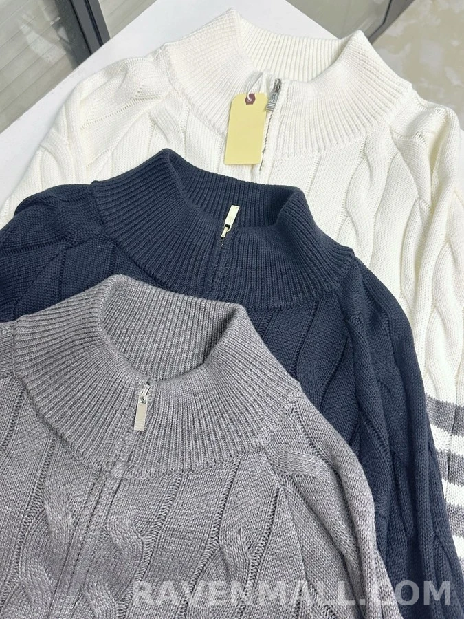 톰브라운 톰브라운 케이블 니트 집업 가디건 상세 이미지