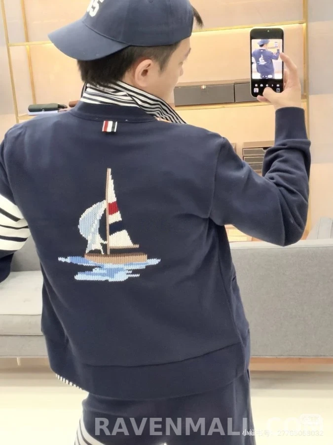 톰브라운 톰브라운 세일보트 자수 긴팔 셔츠 상세 이미지