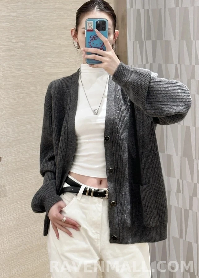 루이비통 루이비통 자수 캐시미어 가디건 상세 이미지