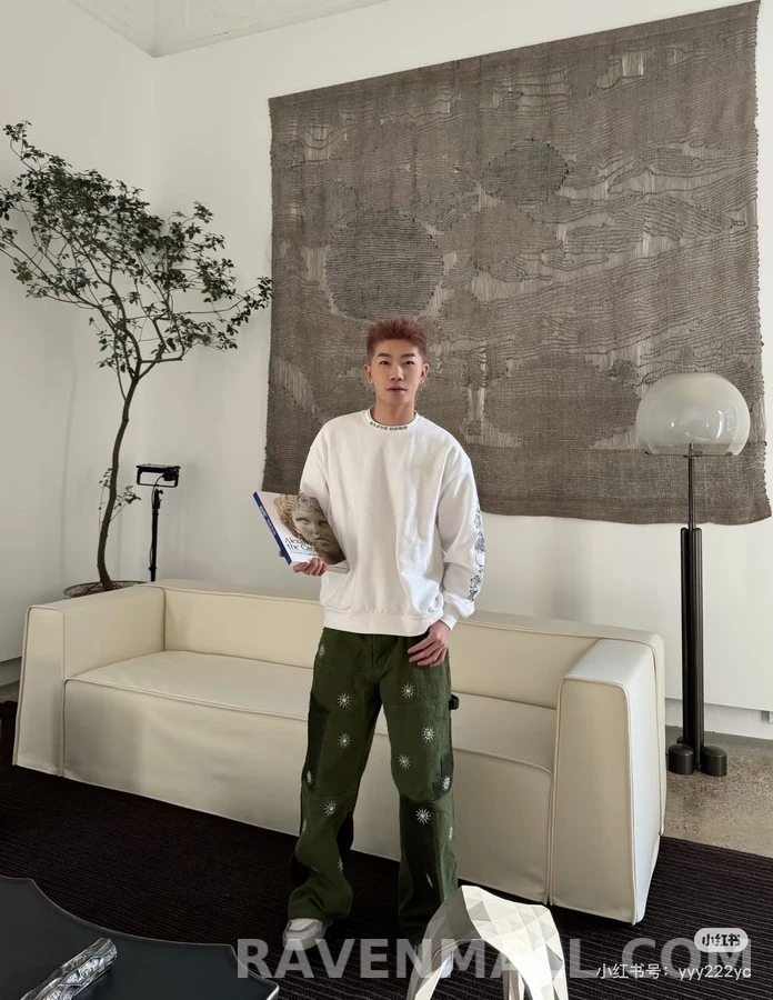 크롬하츠 크롬하츠 I love you 레터링 크로스 맨투맨 상세 이미지