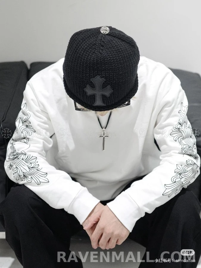 크롬하츠 크롬하츠 I love you 레터링 크로스 맨투맨 상세 이미지