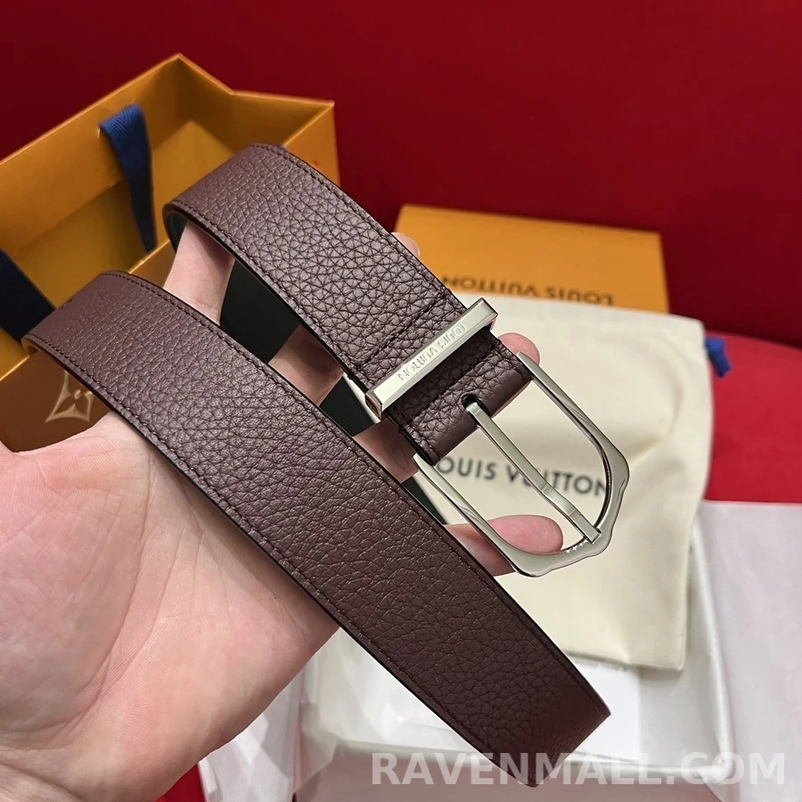 루이비통 루이비통 그레인 레더 로고 바 벨트 상세 이미지