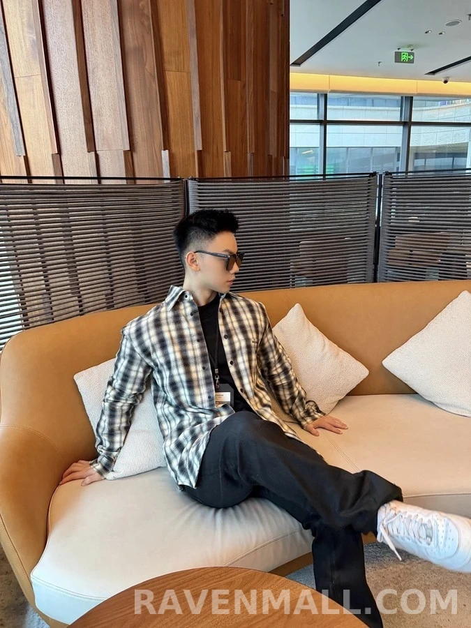 발렌시아가 발렌시아가 레터링 체크 셔츠 상세 이미지