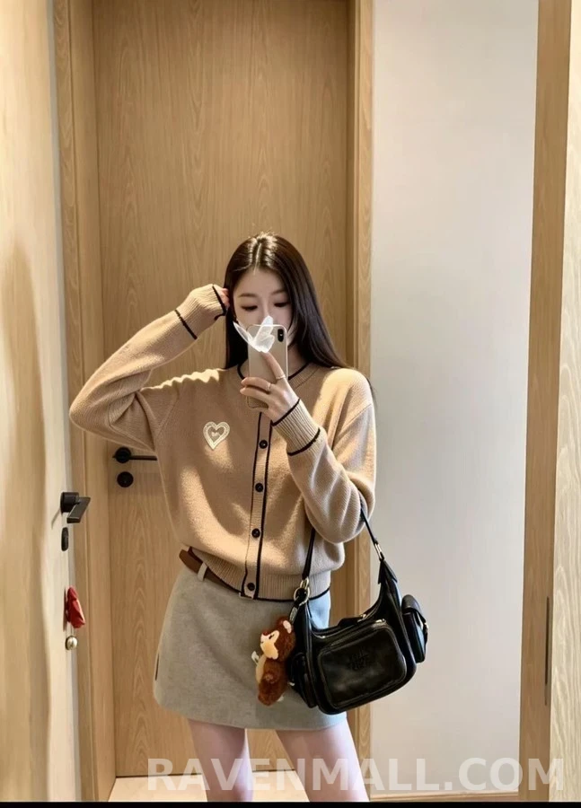 디올 디올 하트 자수 라운드넥 가디건 상세 이미지