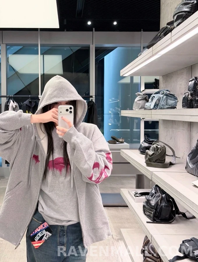 발렌시아가 발렌시아가 용해 프린트 후드 집업 상세 이미지