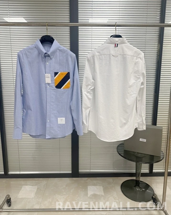 톰브라운 톰브라운 컬러 스트라이프 포켓 긴팔 셔츠 상세 이미지