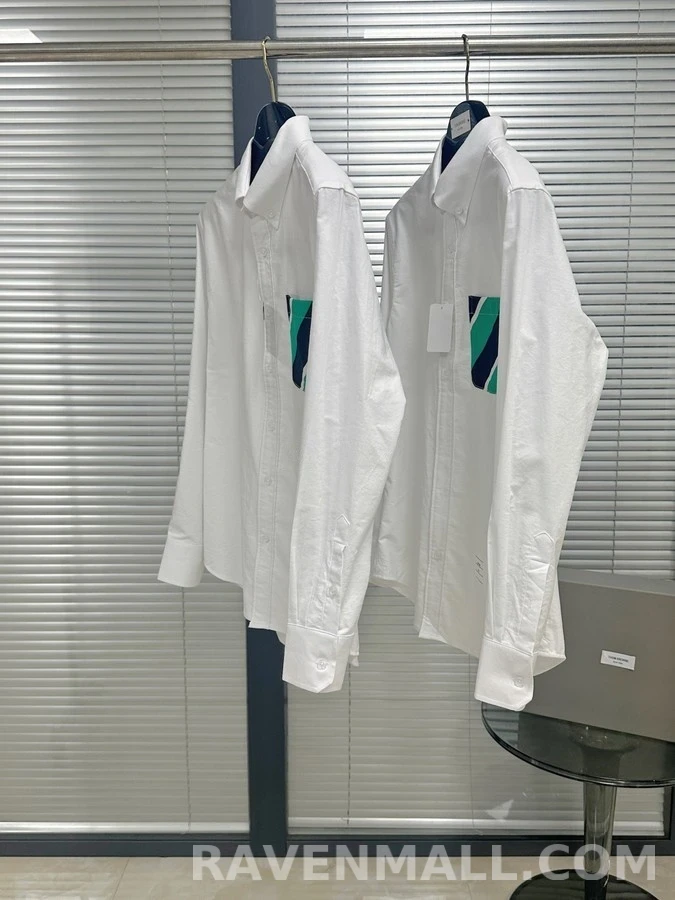 톰브라운 톰브라운 컬러 스트라이프 포켓 긴팔 셔츠 상세 이미지