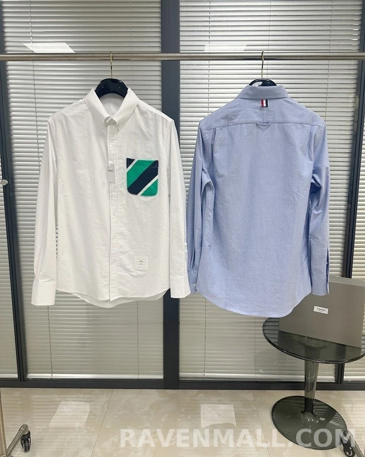 톰브라운 톰브라운 컬러 스트라이프 포켓 긴팔 셔츠 상세 이미지