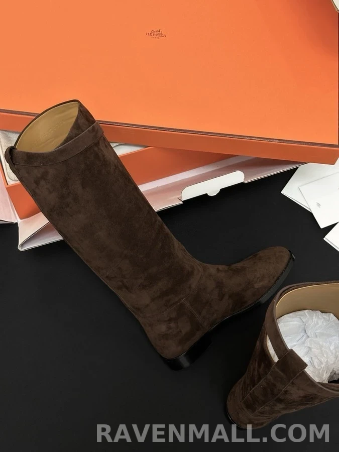 에르메스 에르메스 점핑 켈리 버클 스웨이드 부츠 상세 이미지