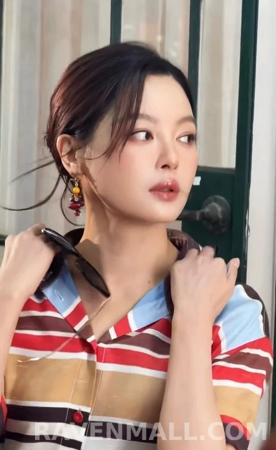 샤넬 샤넬 컬러 스택 비즈 드롭 귀걸이 상세 이미지