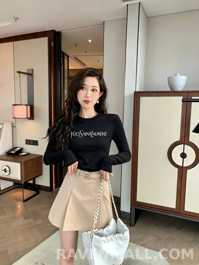 생로랑 세인트로랑 레터링 긴팔 티셔츠 상세 이미지