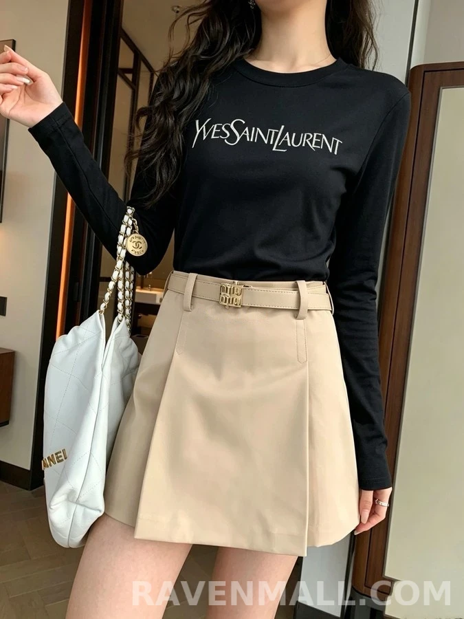 생로랑 세인트로랑 레터링 긴팔 티셔츠 상세 이미지