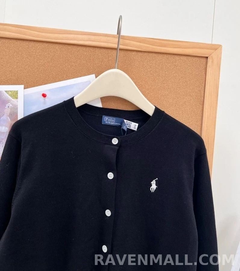 폴로 랄프 로렌 폴로 랄프 로렌 피마 코튼 포니 로고 가디건 상세 이미지