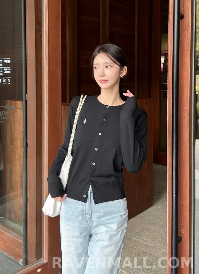 폴로 랄프 로렌 폴로 랄프 로렌 피마 코튼 포니 로고 가디건 상세 이미지