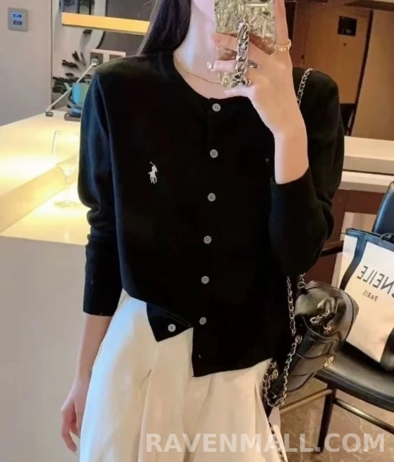 폴로 랄프 로렌 폴로 랄프 로렌 피마 코튼 포니 로고 가디건 상세 이미지