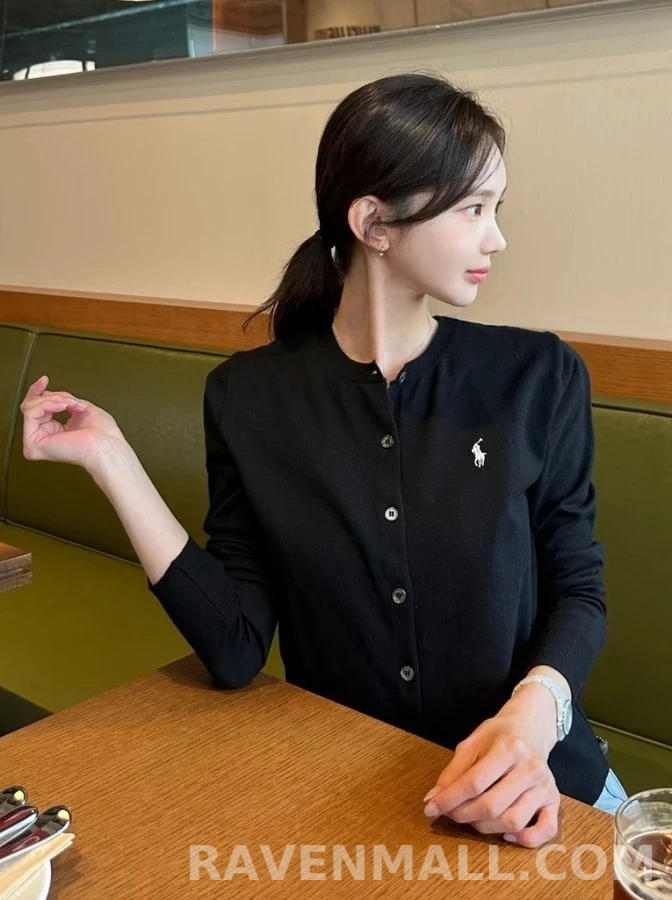 폴로 랄프 로렌 폴로 랄프 로렌 피마 코튼 포니 로고 가디건 상세 이미지