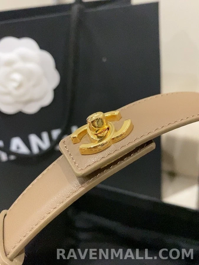 샤넬 샤넬 더블 C 회전 버클 레더 벨트 상세 이미지