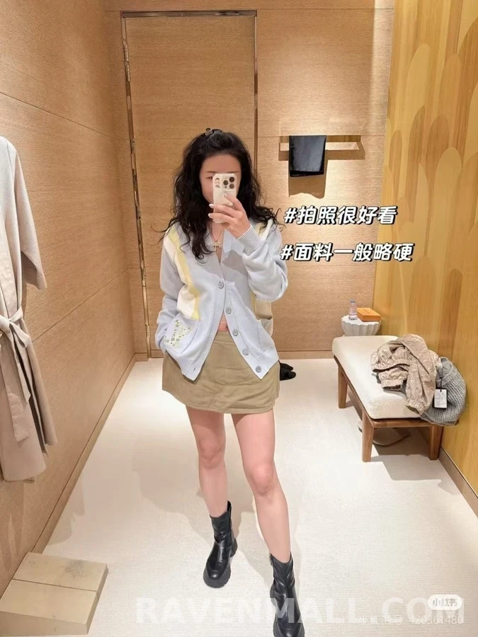 루이비통 루이비통 콘트라스트 V넥 니트 가디건 상세 이미지