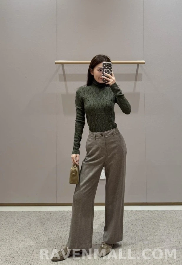 로로피아나 로로피아나 주름 텍스처 터틀넥 긴팔 티셔츠 상세 이미지