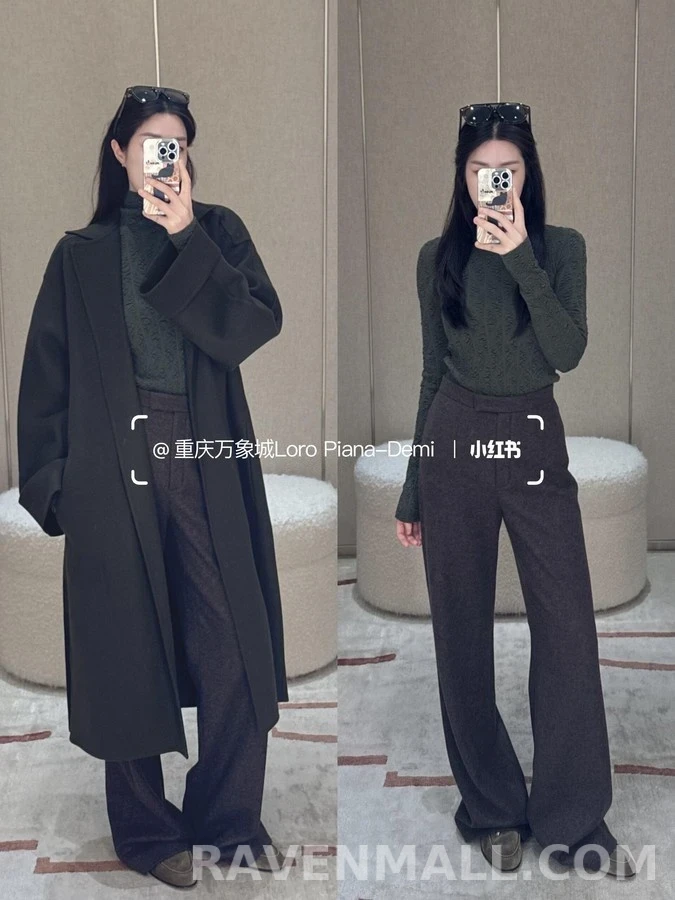 로로피아나 로로피아나 주름 텍스처 터틀넥 긴팔 티셔츠 상세 이미지