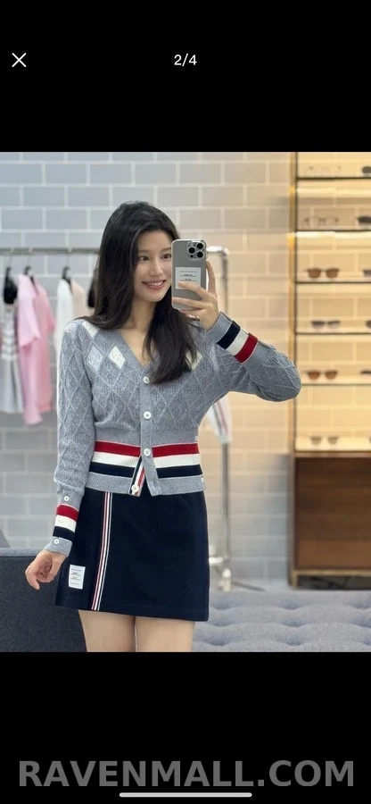 톰브라운 톰브라운 마름모 패턴 울 가디건 상세 이미지