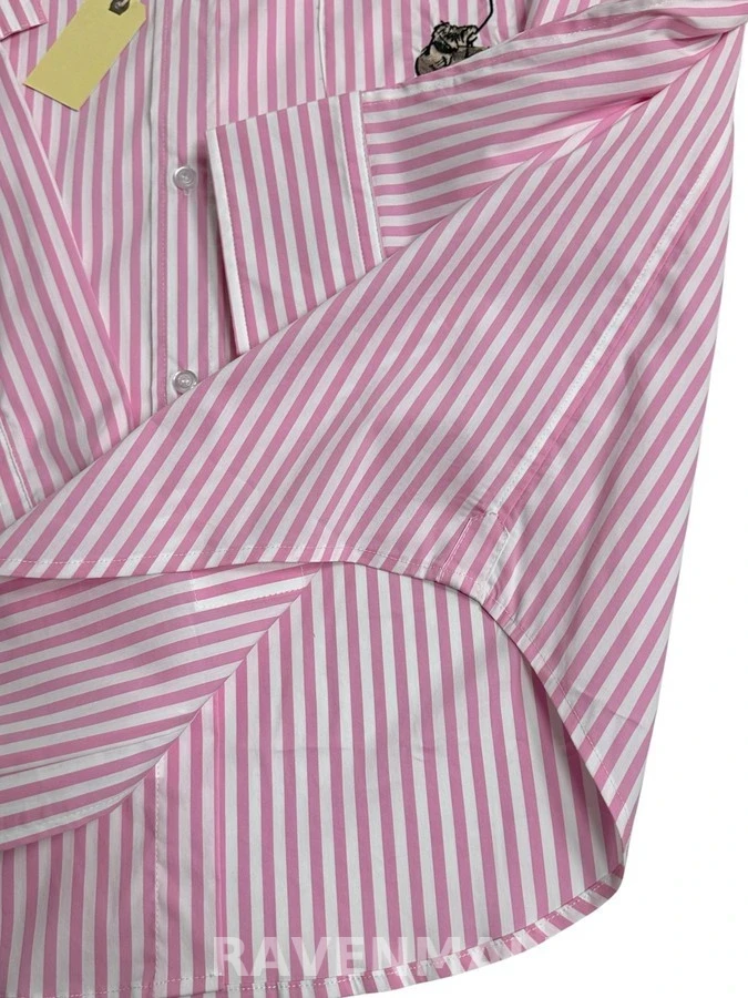 톰브라운 톰브라운 불독 자수 스트라이프 셔츠 상세 이미지