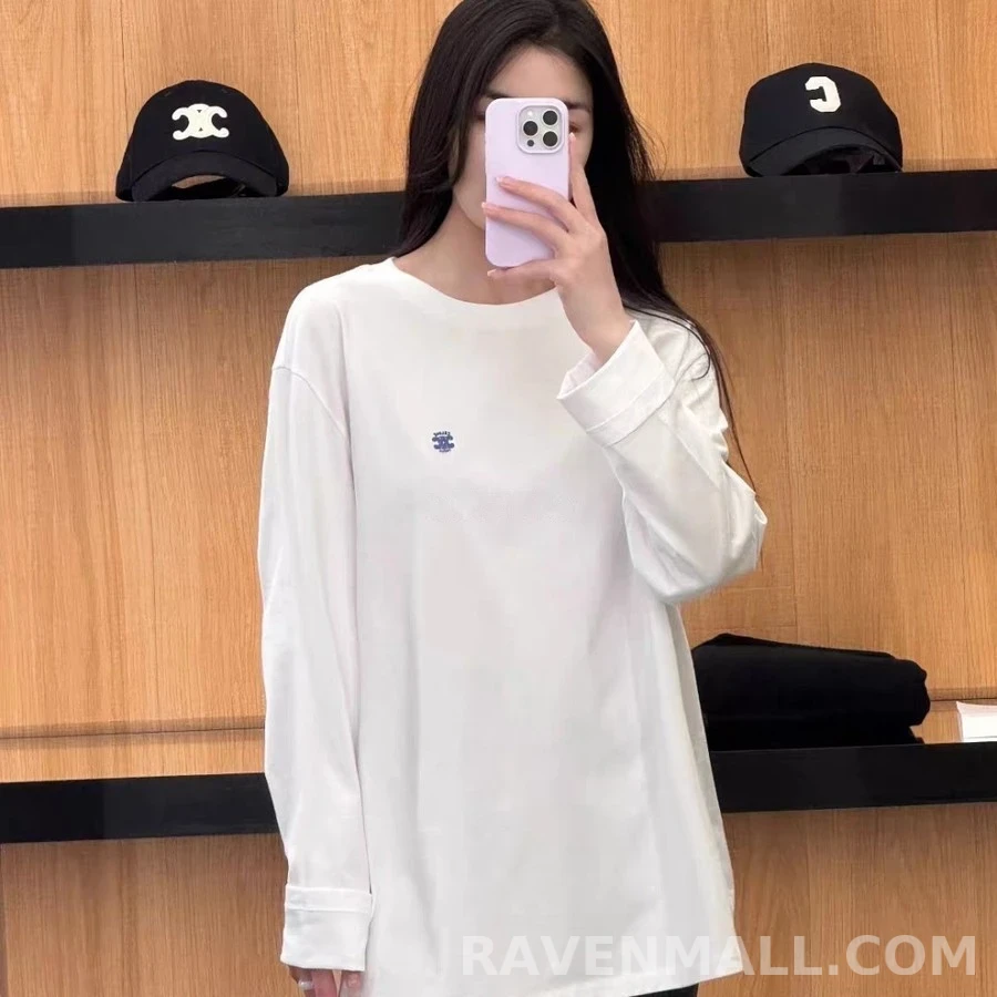 셀린느 셀린느 리브드 트리옹프 자수 긴팔 티셔츠 상세 이미지