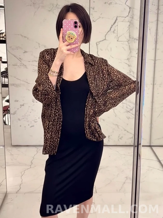 생로랑 세인트로랑 레오파드 실크 셔츠 상세 이미지