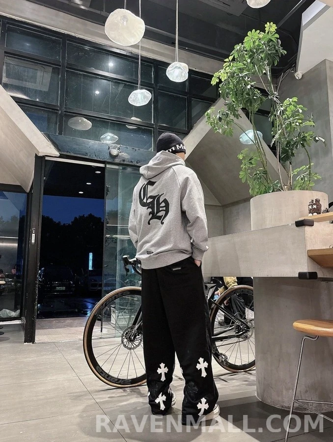 크롬하츠 크롬하츠 십자가 CH 로고 플록 후드티 상세 이미지