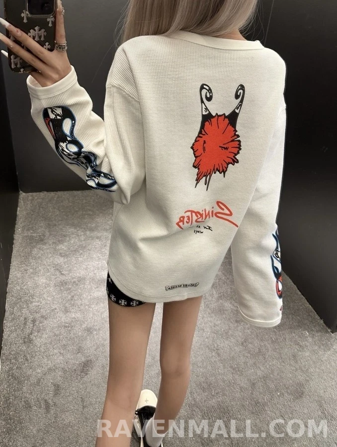크롬하츠 크롬하츠 매티보이 화염 와플 긴팔 티셔츠 상세 이미지