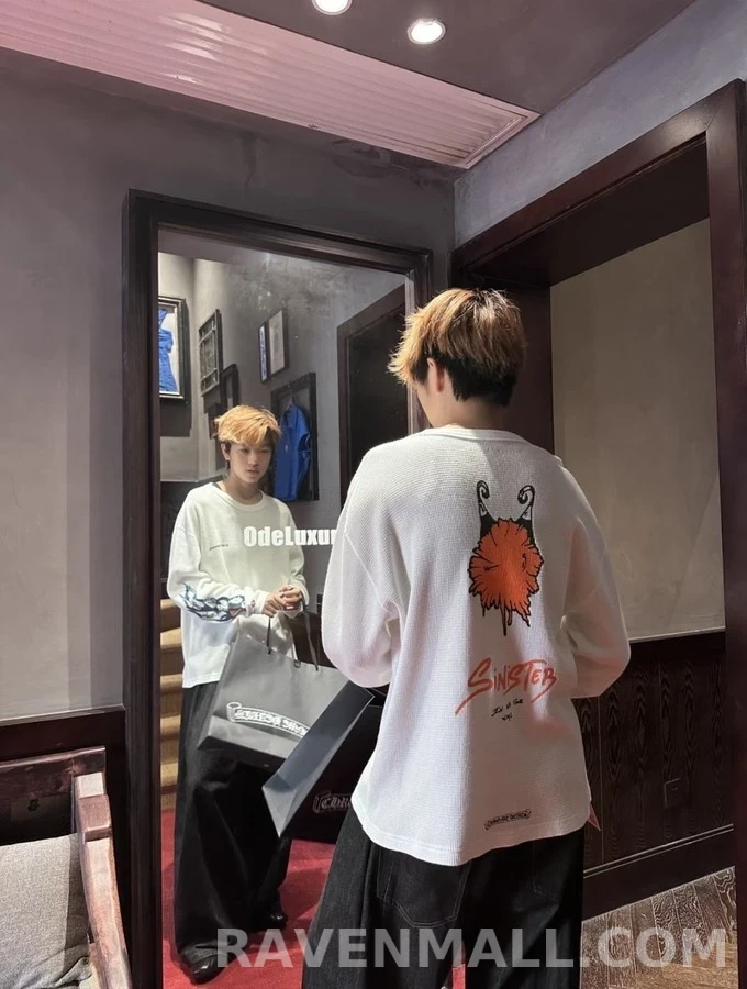 크롬하츠 크롬하츠 매티보이 화염 와플 긴팔 티셔츠 상세 이미지