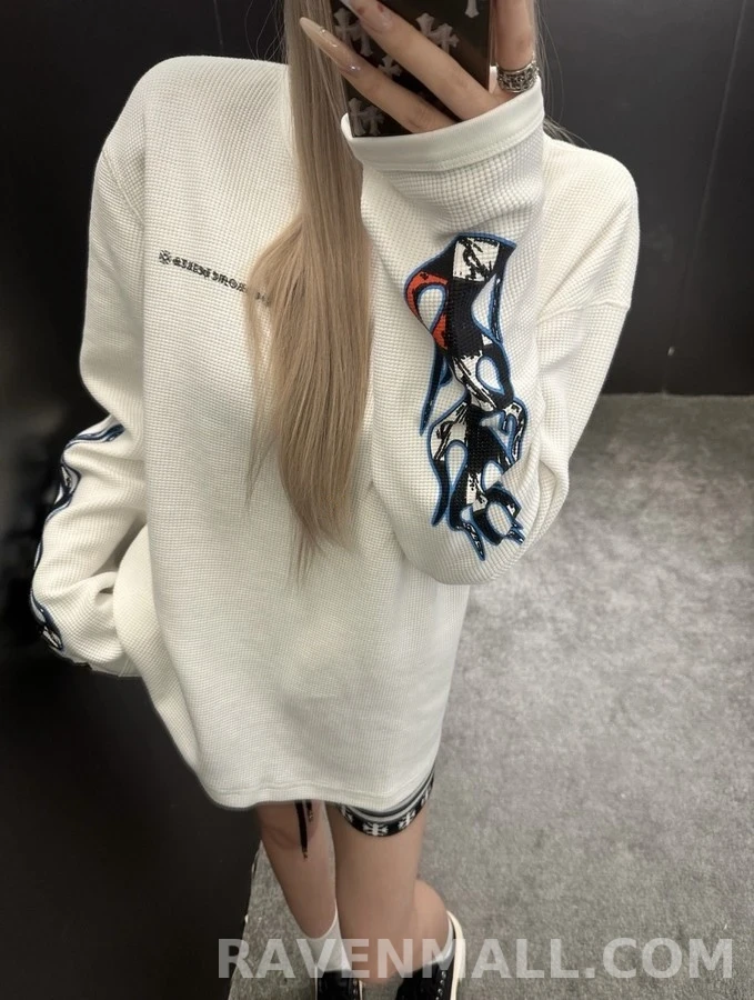 크롬하츠 크롬하츠 매티보이 화염 와플 긴팔 티셔츠 상세 이미지