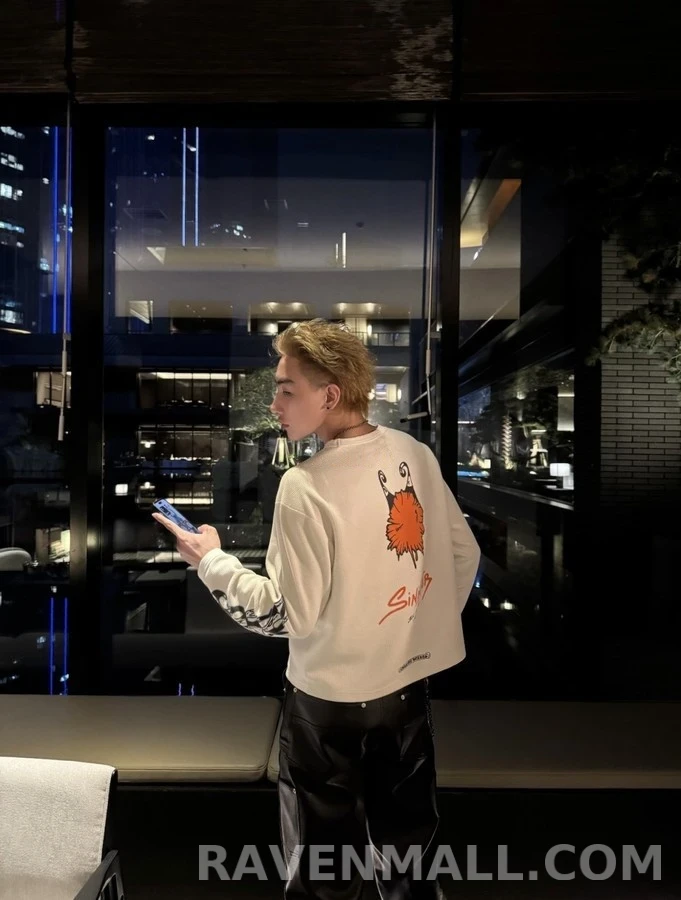 크롬하츠 크롬하츠 매티보이 화염 와플 긴팔 티셔츠 상세 이미지