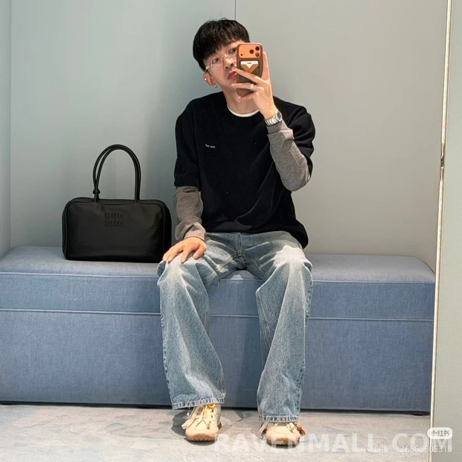 미우미우 미우미우 로고 레이어드 니트 상세 이미지