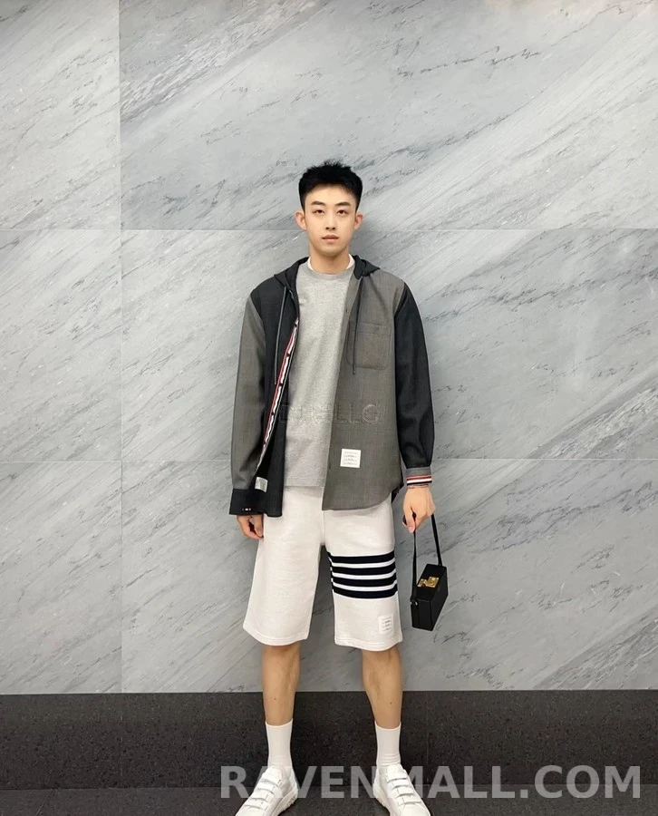 톰브라운 톰브라운 트라이컬러 후드 셔츠 상세 이미지