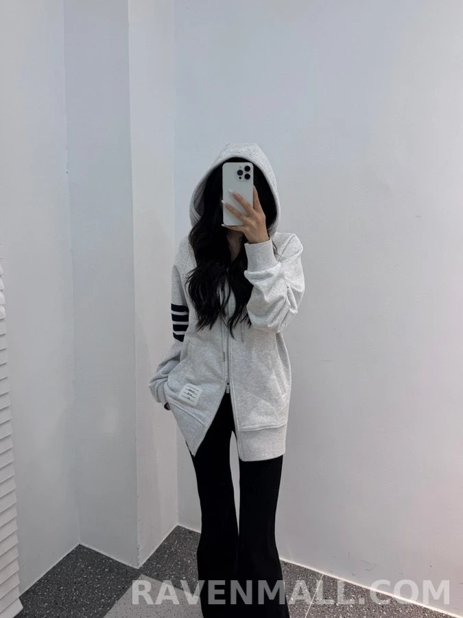 톰브라운 톰브라운 4선 스트라이프 후드 집업 상세 이미지